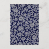 Elegant Crest Monogram Navy Heritage Wedding エンクロージャーカード (裏面)