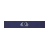 Elegant Crest Monogram Navy Heritage Wedding 招待状ベリーバンド (フラット)