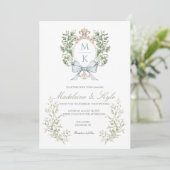 Elegant Crest Monogram Wedding Invitation 招待状 (スタンド正面)