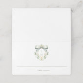 Elegant Crest w/ Sage Green Bow | Monogram Wedding プレイスカード (外部開封)