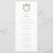 Elegant Crest w/ Sage Green Bow | Monogram Wedding メニュー (正面)
