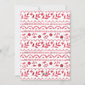 Elegant Crimson Folk Watercolor Christmas Photo シーズンカード (裏面)