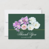 Elegant Crocus & Rose Bridal Shower Thank You Card サンキューカード (正面)