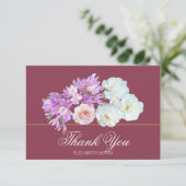 Elegant Crocus & Rose Bridal Shower Thank You Card サンキューカード (スタンド正面)