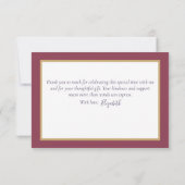 Elegant Crocus & Rose Bridal Shower Thank You Card サンキューカード (裏面)