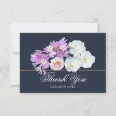 Elegant Crocus & Rose Bridal Shower Thank You Card サンキューカード (正面)
