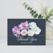Elegant Crocus & Rose Bridal Shower Thank You Card サンキューカード (スタンド正面)