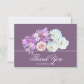 Elegant Crocus & Rose Bridal Shower Thank You Card サンキューカード (正面)