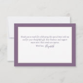 Elegant Crocus & Rose Bridal Shower Thank You Card サンキューカード (裏面)