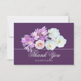 Elegant Crocus & Rose Bridal Shower Thank You Card サンキューカード
