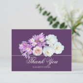 Elegant Crocus & Rose Bridal Shower Thank You Card サンキューカード (スタンド正面)