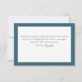 Elegant Crocus White Rose Bridal Shower Thank You サンキューカード (裏面)