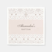 Elegant Cross Christening Christian Baptism スタンダードカクテルナプキン (正面)