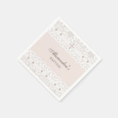 Elegant Cross Christening Christian Baptism スタンダードカクテルナプキン (角)