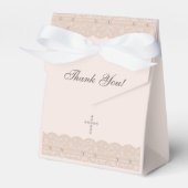 Elegant Cross Christening Christian Baptism フェイバーボックス (正面サイド)