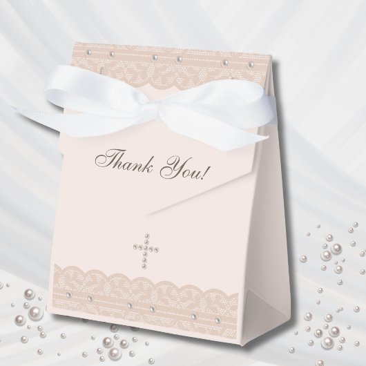 Elegant Cross Christening Christian Baptism フェイバーボックス
