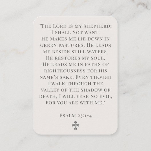 Elegant Cross Photo Funeral Prayer Card 名刺 (裏面)