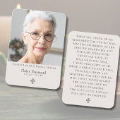 Elegant Cross Photo Memorial Prayer Card 名刺
