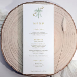 Elegant Cross Sage Botanical Watercolor Baptism メニュー