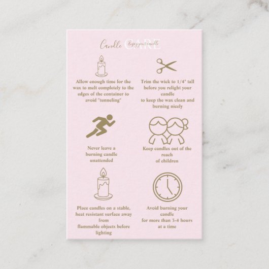 Elegant Crown Blush Luxury Candle Care 名刺 (正面)