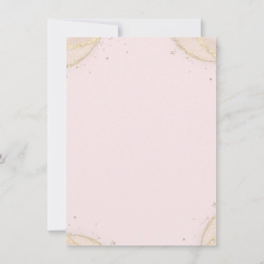 Elegant Crown Gold Glitter Corners Sweet 16   招待状 (裏面)