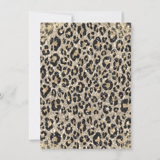 Elegant Crown Leopard Print Sweet 16 招待状 (裏面)