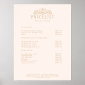 Elegant Crown Logo Blush Beige Salon Price List ポスター (正面)