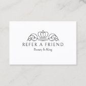 Elegant Crown Logo Salon White 紹介カード (正面)