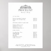 Elegant Crown Logo White Salon Price List ポスター (正面)