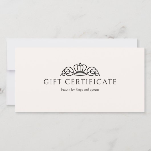 Elegant Crown Salon Beige Gift Certificate (正面)