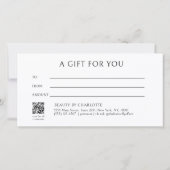 Elegant Crown Salon Beige Gift Certificate (裏面)