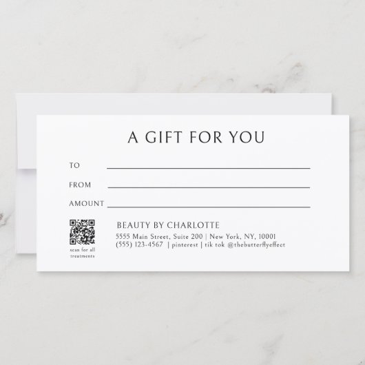 Elegant Crown Salon Beige Gift Certificate (裏面)