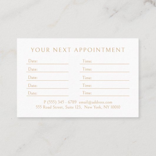 Elegant Crown Salon Black Beige 予約カード (裏面)