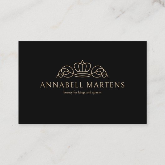 Elegant Crown Salon Black Beige 予約カード (正面)