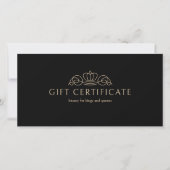 Elegant Crown Salon Black Beige Gift Certificate (正面)