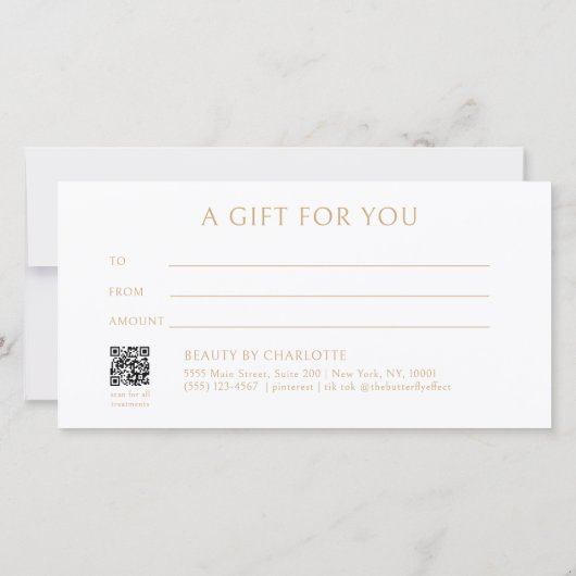 Elegant Crown Salon Black Beige Gift Certificate (裏面)