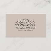 Elegant Crown Salon Light Brown QR Code 名刺 (正面)