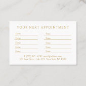 Elegant Crown Salon White 予約カード (裏面)