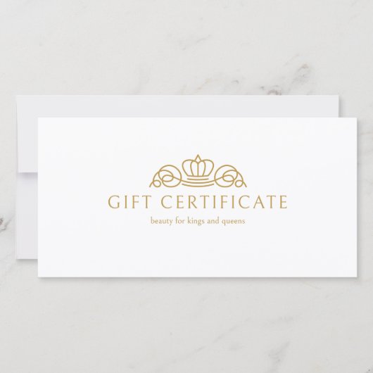 Elegant Crown Salon White Gift Certificate (正面)