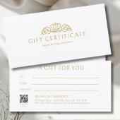 Elegant Crown Salon White Gift Certificate
