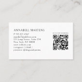 Elegant Crown Salon White QR Code 名刺 (裏面)