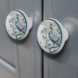 Elegant Crowned Peacock Ceramic Knob セラミックノブ