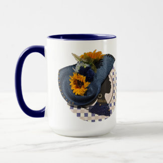 ELEGANT CROWNS - BLUE SUNFLOWER マグカップ