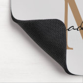 Elegant Crusted Gold Marble Black Gray Monogram マウスパッド (コーナー)