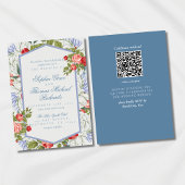 Elegant Cursive Script Floral Wedding Invitation 招待状