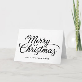 Elegant Cursive Script Merry Christmas シーズンカード