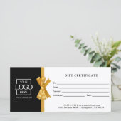 Elegant Custom Black Business Gift Certificate (スタンド正面)