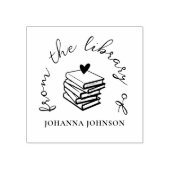 Elegant Custom Books Heart From The Library Book ラバースタンプ (インプリント)