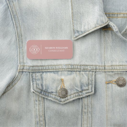 Elegant Custom Business Logo Employee Magnetic 名札 (インサイチュ)