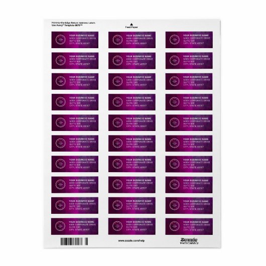 Elegant Custom Business Return Address Label ラベル (フルシート)